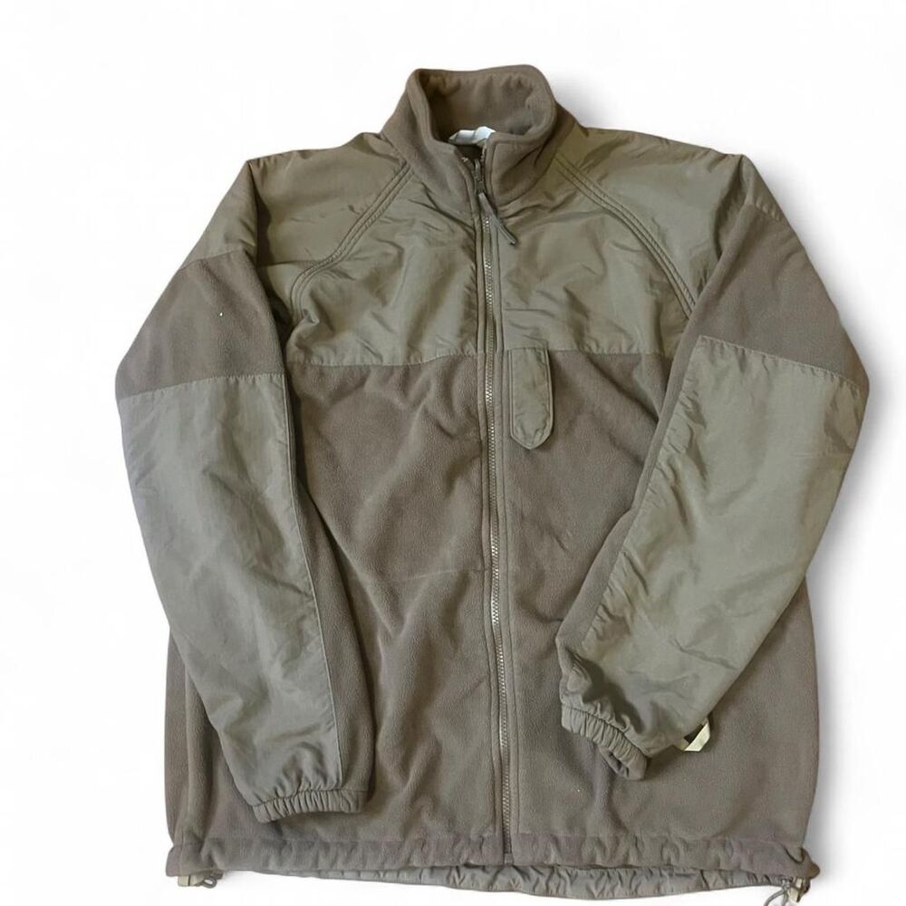 US Military Navy Men's Tan Brown Working Uniform Parka Fleece Jacket SZ M